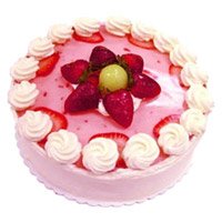 Order for Fix Time Cake to India - Strawberry Cake From 5 Star