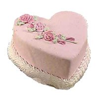 Fix Time Cake in India including 2 Kg Heart Shape Vanilla Cake in India