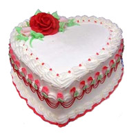 Best Eggless Cakes to India comprising 3 Kg Heart Shape Vanilla Cake in India
